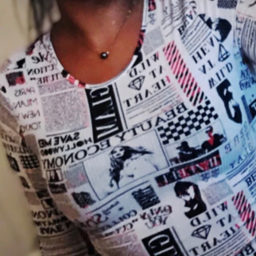 Love Streak Magazine Tie-Back Crop Top